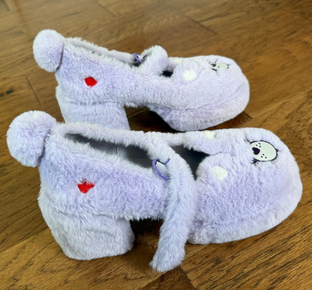 NWOB DOLLS KILL Fluffy Care Bears Platform Heels Light Purple Shoes Size 9M